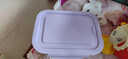 鴻志靜選日本玻璃飯盒可微波爐加熱專用碗上班族帶飯餐盒套裝水果保鮮便當 （丁香紫）＋保溫包+餐具 720ml 曬單實拍圖