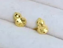 中國黃金（CHINA GOLD）黃金葫蘆耳釘女足金龍鱗金葫蘆耳飾七夕情人節(jié)生日禮物送女友老婆 足金葫蘆耳釘一對-約0.9g 曬單實拍圖