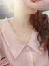 中國黃金一貝子項鏈女精致高級感生日禮物送女友老婆結婚紀念日實(shí)用走心 一輩子鉑金鉆石吊墜-配足銀鏈 曬單實(shí)拍圖