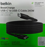貝爾金（BELKIN）雙Type-C數據線(xiàn)240W快充PD3.1充電線(xiàn)5A快充線(xiàn)C-C電源線(xiàn)適用于蘋(píng)果iPhone 15/MacBook 480Mbps快傳 黑色2米 曬單實(shí)拍圖