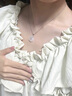 老鳳祥輕奢S925純銀項鏈女士玉髓平安扣吊墜結婚紀念日禮物送女友老婆蝴蝶花*平安扣套鏈 曬單實(shí)拍圖