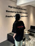 一寸相思黑色短袖t恤女夏季純棉歐貨大碼百搭體恤2025新款爆款小個(gè)子上衣 黑色-煙花 L (100-110斤） 曬單實(shí)拍圖