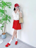啄木鳥(niǎo)網(wǎng)面德訓(xùn)鞋女2025年夏季新款平底透氣小白鞋薄款輕便運(yùn)動(dòng)板鞋 紅色 36 曬單實(shí)拍圖
