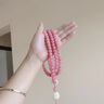 玉貝莎（YUBEISHA）櫻花粉真品菩提子手串108顆手持文玩念珠女菩提子玩佛珠手鏈項(xiàng)鏈 花語(yǔ)遺夢(mèng)10mm 曬單實(shí)拍圖