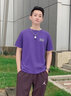 TEEK紫色簡(jiǎn)約印花短袖t恤男士青年純棉上衣 2025夏季衣服休閑潮流男裝 HS1317深紫色 XL 曬單實(shí)拍圖