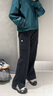 KOLON SPORT/可隆闊腿針織褲 女子混紡直筒松緊腰戶(hù)外露營(yíng)徒步工裝休閑褲 LKLP5MT718-BK 黑色 S 160/70A 曬單實(shí)拍圖