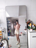 秋水伊人時尚優(yōu)雅舒適T恤2025年夏季新款女親膚透氣顯瘦抽褶上衣 粉紅 M 曬單實(shí)拍圖