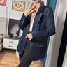 AEMAPE時(shí)尚春裝洋氣女士西裝外套女春秋2025百搭時(shí)尚修身短外套春季上衣 藏青色 L [106-115斤] 曬單實(shí)拍圖