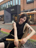 FSHE2025夏季新款大碼女士休閑裝套裝女拼接韓版短袖短褲時(shí)尚兩件套 黑色 L 【建議100-120斤】 曬單實(shí)拍圖