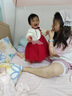 優(yōu)奇女童連衣裙春秋裝紅色裙子嬰兒一周歲女寶寶抓周宴兒童洋氣公主裙 紅色繡連衣裙+發(fā)帶 90 曬單實(shí)拍圖