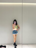 UR2025夏季新款女裝休閑拼接蕾絲刺繡牛仔短褲UYL850068 藍(lán)色 26 曬單實(shí)拍圖