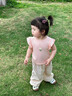 優(yōu)奇女童套裝夏季女寶寶洋氣可愛(ài)短袖T恤長(cháng)褲嬰幼兒夏裝衣服兩件套夏 粉色 100 曬單實(shí)拍圖