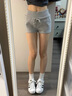 妙奕嘉美式運(yùn)動短褲女外穿夏季2025新款辣妹熱褲高腰顯腿長緊身包臀褲 美式抽繩松緊腰熱褲【灰色】 L 【建議106-120斤】 曬單實拍圖