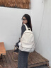 MAKEUP KITTEN雙肩包女包2025新款大容量背包旅行包通勤簡約大學(xué)初中高中生書包 米白色【京倉次日達】 曬單實拍圖