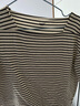 茵曼（INMAN）優(yōu)雅精致洋氣T恤2025夏女裝新款橫向色織條紋短袖上衣F18322726 黑白條 -F18322726H S 曬單實(shí)拍圖