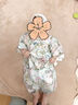 OAK FAMILY新生兒嬰兒衣服夏季五分袖爬服短袖寶寶連體衣薄款百天包屁衣 【夏款】花園派對（不含發(fā)帶） 90cm （建議1~2歲 78~90cm） 曬單實拍圖