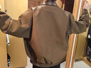 安初夏美式假兩件夾克外套男士春秋穿搭套裝哈靈頓設計感痞帥寬松三件套 深棕色+長(cháng)黑t+復古藍牛仔褲 【三件套】 XL 建議體重130-145斤 曬單實(shí)拍圖