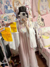 艾諾黛（AI NUO DAI）漢服女國風(fēng)大賞新中式上衣套裝2025年新款【惜春】古風(fēng)唐制 花瓣袖上衣+裙子 粉色 均碼 80-135斤 曬單實(shí)拍圖