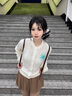 MARDI韓系早春穿搭25新款莫代爾針織開衫春夏季長(zhǎng)袖內(nèi)搭修身輕奢上衣女 TF311 米白 均碼 曬單實(shí)拍圖