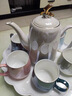 美道旋轉水具整套陶瓷下午茶茶具套裝大容量茶壺耐高溫喝水杯茶杯 混色珍珠-白壺-旋轉水具-禮盒裝+炫金白元寶三層盤(pán) 曬單實(shí)拍圖