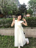 斤慕法式小飛袖連衣裙2025春夏女裝新款小個(gè)子初戀溫柔甜美公主中長(zhǎng)裙 小飛袖中長(zhǎng)裙 M 推薦95-110斤左右 曬單實(shí)拍圖