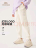英氏（YEEHOO）兒童褲子男女童運(yùn)動(dòng)褲中大童裝衛(wèi)褲休閑時(shí)尚長(zhǎng)褲秋 米白色 160 曬單實(shí)拍圖