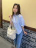 佐敘襯衫女中袖襯衣2025夏季新款女裝寬松設(shè)計感上衣休閑女士半袖小衫 淺藍色 當/次日達 S （80-100斤） 曬單實拍圖