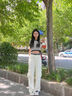 凡小如休閑工裝褲女夏季2025年新款直筒高腰闊腿褲寬松設(shè)計(jì)感多口袋長(zhǎng)褲 杏色 L 【建議105-117斤】 曬單實(shí)拍圖