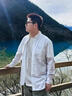 長袖襯衫男士棉質(zhì)牛津純色襯衣抗皺免燙商務(wù)通勤職業(yè)寸衫CS2102 藏青 2XL （130-145斤） 曬單實拍圖