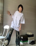 嬌茹妮純棉國潮字母印花短袖t恤女學(xué)生寬松白色百搭情侶班服半袖上衣服 白色【260克100%高品質(zhì)純棉】 S (70—82斤） 曬單實(shí)拍圖