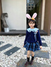 迪士尼朱迪兔子警官女童套裝JK學院風洛麗塔cos春裝夏款襯衫短袖連衣裙 毛衣+長袖襯衫+裙子 120 cm 曬單實拍圖