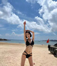 DK泳衣女新款bikini性感三角比基尼韓國顯瘦聚攏分體游泳裝 黑色 L 曬單實(shí)拍圖