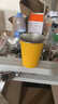 一次性不銹鋼紙杯雷總同款直飲杯冷飲便利杯戶外簡約卷邊咖啡杯 閃電黃 350ml一只裝 曬單實拍圖
