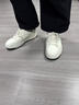 WH時尚頭層牛皮休閑皮鞋男2025夏季透氣男鞋小白鞋板鞋運動舒適鞋子 米白色 40 曬單實拍圖