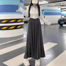 DGOV莫代爾半身裙女夏季長(zhǎng)款垂墜感加長(zhǎng)版高個(gè)子拖地長(zhǎng)裙到腳踝長(zhǎng)款 淺灰色 均碼 長(zhǎng)度95建議身高161-167 曬單實(shí)拍圖