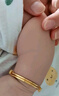老廟黃金手鐲足金光面寶寶童鐲實(shí)心金鐲兒童滿(mǎn)月百天周歲生日禮物送禮 單只/約8.5g（實(shí)心） 曬單實(shí)拍圖
