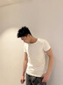 簡(jiǎn)束2025夏季新款短袖T恤男圓領(lǐng)純色棉質(zhì)打底衫修身休閑半袖汗衫體恤T 白色 2XL /80kg左右 曬單實(shí)拍圖