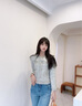 香影高級(jí)感小香風(fēng)外套女短款2025秋季新款法式氣質(zhì)名媛風(fēng)精致上衣 果綠 S 曬單實(shí)拍圖