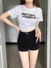 衣然呈品簡(jiǎn)約時(shí)尚百搭牛仔短褲女夏季薄款高腰顯瘦韓版外穿直筒超短熱褲女 黑色 M 【建議90-110斤】 曬單實(shí)拍圖