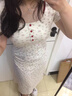 DGOV法式收腰連衣裙女夏季顯瘦遮肉包臀裙子MM設計感碎花裙 長(cháng)裙露背 M （建議92~105斤） 曬單實(shí)拍圖
