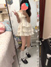 格邏恩（GELUOEN）甜美飛飛袖碎花連衣裙女夏季小個(gè)子短裙蝴蝶結(jié)收腰在逃公主蓬蓬裙 圖片色 均碼 【可備注碼數(shù)】 曬單實(shí)拍圖