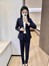 源菲埡正裝女套裝2025新款大學(xué)生面試黑色西裝外套新款小個(gè)子職業(yè)工作服 藏青色西裝 L 曬單實(shí)拍圖