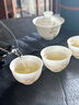 近景茶具冰種玉瓷旅行茶具套裝快客杯便攜式高端戶外旅游露營功夫茶杯 清蓮旅行茶具(灰包) 曬單實拍圖