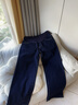 孕尚孕婦裝秋冬外穿牛仔褲加絨加厚長(cháng)褲寬松孕期直筒褲托腹闊腿休閑褲 深藍色【春秋款】 XL【建議120～140斤】 曬單實(shí)拍圖