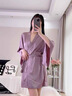 GP Memory性感睡衣女純欲風(fēng)高級感吊帶蕾絲睡裙帶胸墊家居服送閨蜜禮盒套裝 霧霾紫【外袍+吊帶】 M 【建議80-105斤】 曬單實(shí)拍圖