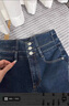 VEROMODA七夕禮物牛仔褲24秋新款高腰貓須水洗磨白提臀九分通勤324449003 黑牛仔色 165/68A/M 曬單實(shí)拍圖