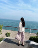 萬欣兒中長款長袖防曬開衫外套女夏季大碼胖mm顯瘦寬松吊帶外搭披肩上衣 奶杏色 M 建議95-110斤 曬單實拍圖