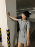 甜菲鹿連衣裙女夏2024年新款短袖修身顯瘦中長裙連帽開衫古著裙vintage 灰色 M 建議95-108斤 曬單實(shí)拍圖