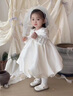 G.DUCKKIDS女寶寶周歲公主裙生日禮服花童婚紗蓬蓬裙2025春秋新款高端連衣裙 米白色 80 cm 曬單實(shí)拍圖