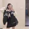 韓惠芷美式棒球服外套女春秋款韓版寬松百搭學(xué)生原宿風(fēng)夾克女裝上衣 A67黑色【復(fù)合面料加厚款】 厚款 L 【建議100-125斤】 曬單實(shí)拍圖